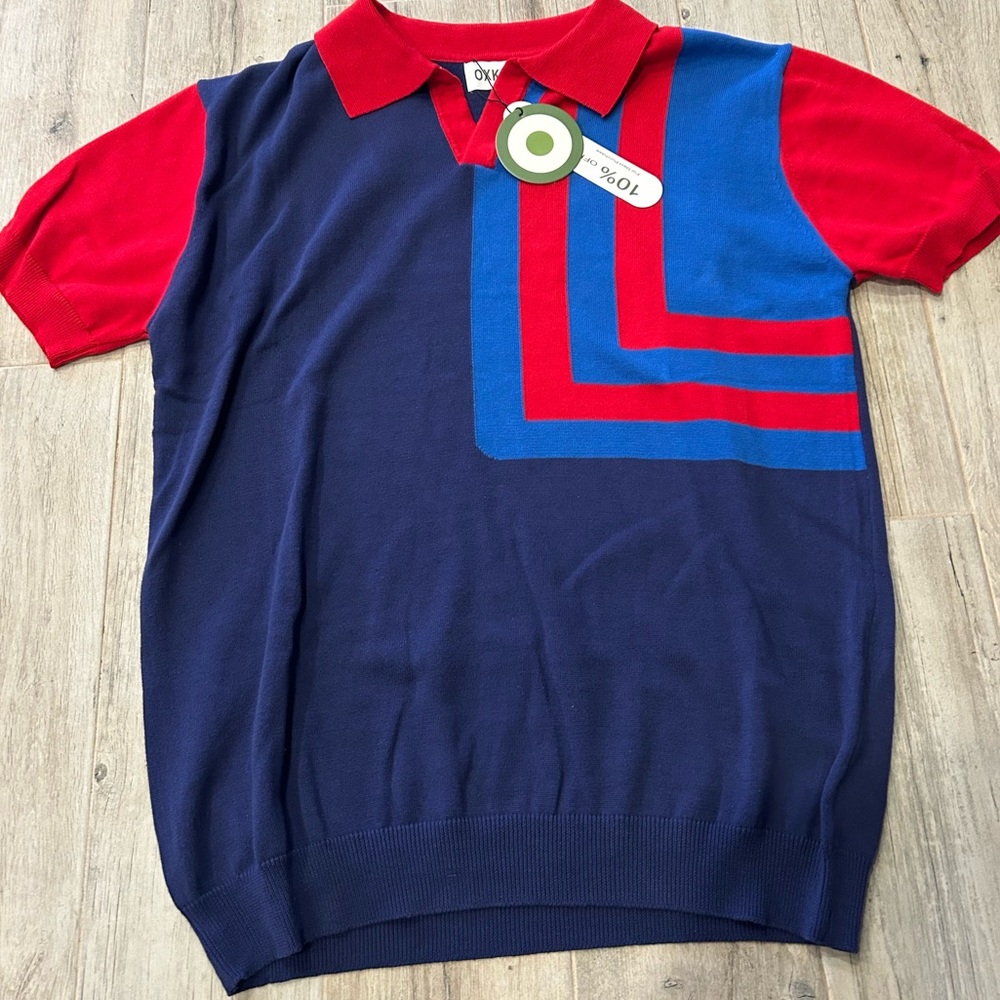 NWT Men’s Oxknit Retro knitted polo, L